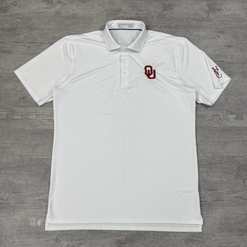 Holderness Bourne x Oklahoma Sooners OU Golf Polo Shirt Mens L Preppy University